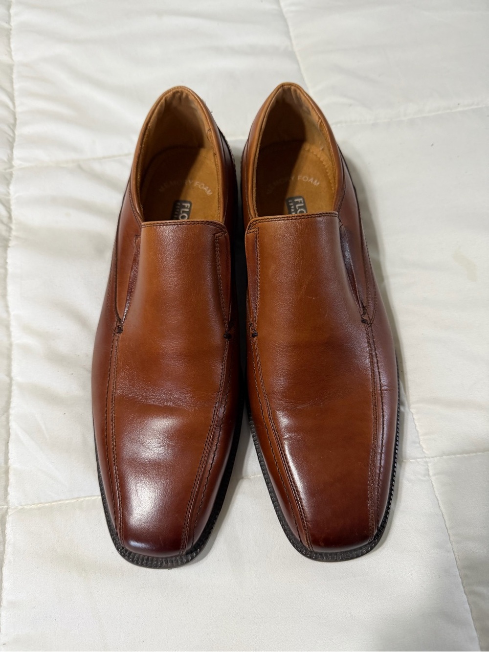 Florsheim Cognac Brown Leather Slip-On Loafers